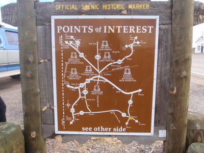 Sign on the back of the Historical Marker.